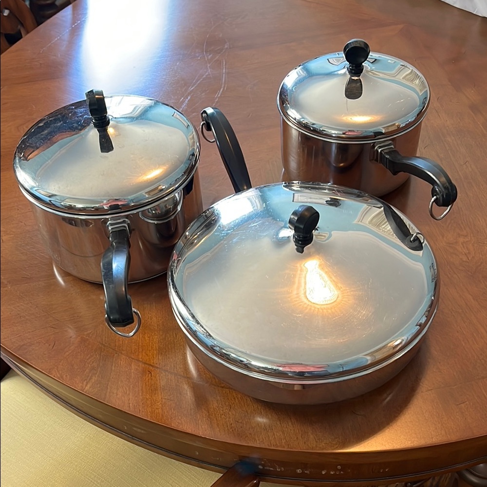 Farberware Stainless Steel Cookware Set with Black Handles